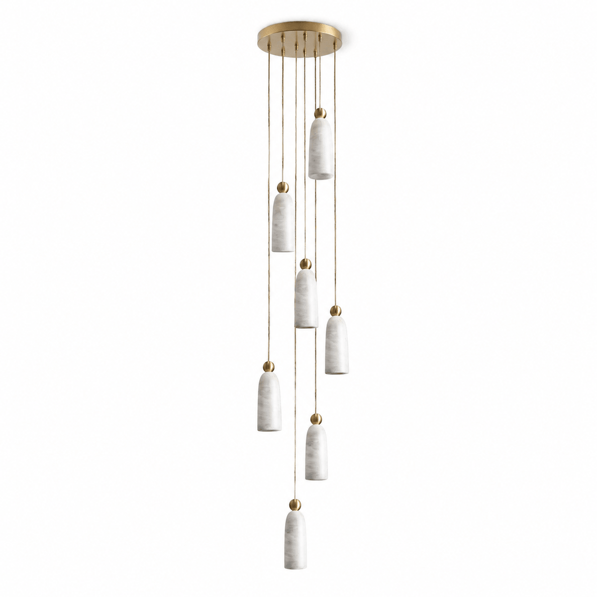 Alabaster Bell Cluster Pendant Lamp-Neutral Decor