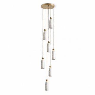Alabaster Bell Cluster Pendant Lamp-Neutral Decor