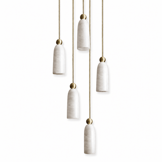 Alabaster Bell Cluster Pendant Lamp-Neutral Decor