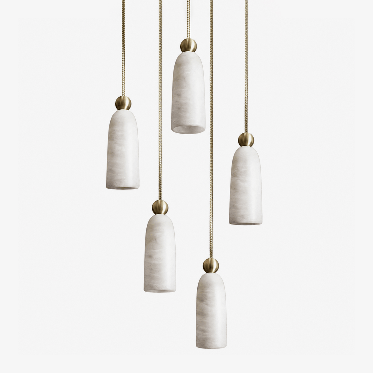 Alabaster Bell Cluster Pendant Lamp-Neutral Decor