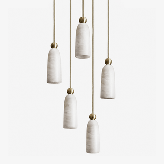 Alabaster Bell Cluster Pendant Lamp-Neutral Decor