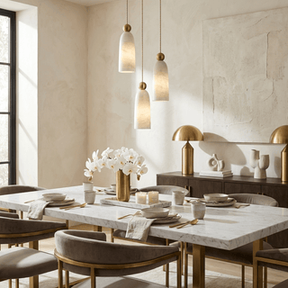 Alabaster Bell Cluster Pendant Lamp-Neutral Decor