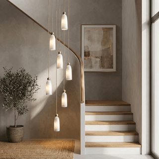Alabaster Bell Cluster Pendant Lamp-Neutral Decor