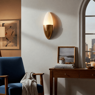Gilded Cocoon Wall Lamp-Neutral Decor