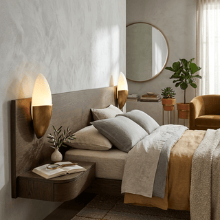 Gilded Cocoon Wall Lamp-Neutral Decor