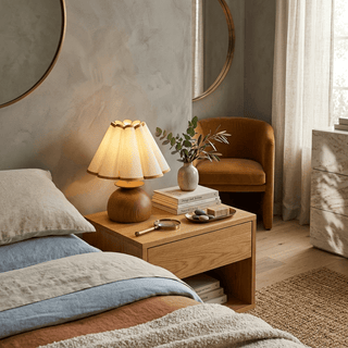 Bloom Wooden Table Lamp-Neutral Decor