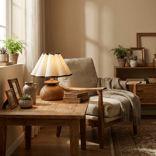 Bloom Wooden Table Lamp-Neutral Decor