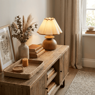 Bloom Wooden Table Lamp-Neutral Decor