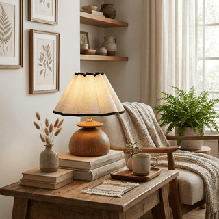 Bloom Wooden Table Lamp-Neutral Decor