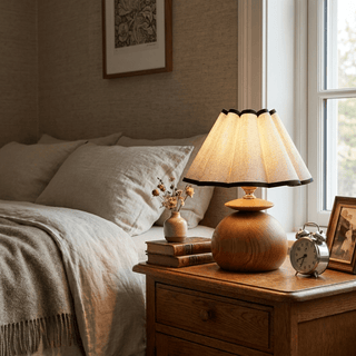 Bloom Wooden Table Lamp-Neutral Decor