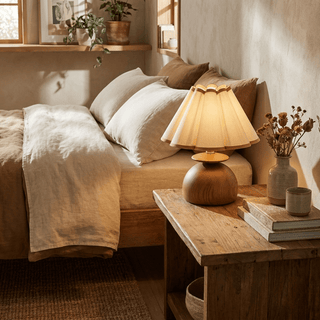 Bloom Wooden Table Lamp-Neutral Decor