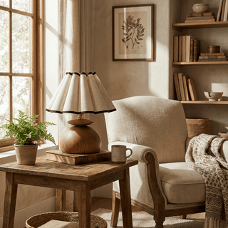Bloom Wooden Table Lamp-Neutral Decor