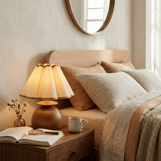 Bloom Wooden Table Lamp-Neutral Decor
