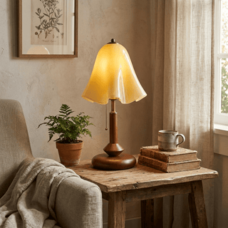 Bell Glass Table Lamp-Neutral Decor