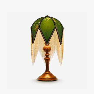 Victorian Fringe Table Lamp-Neutral Decor