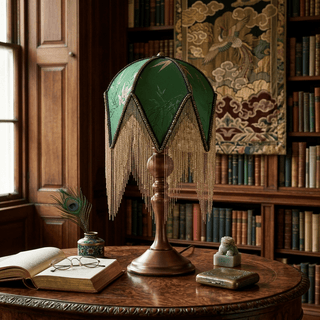 Victorian Fringe Table Lamp-Neutral Decor