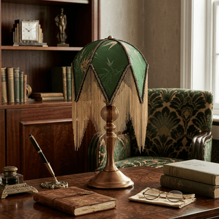 Victorian Fringe Table Lamp-Neutral Decor