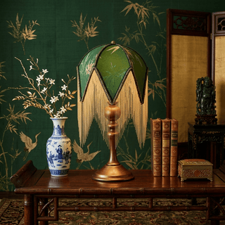 Victorian Fringe Table Lamp-Neutral Decor