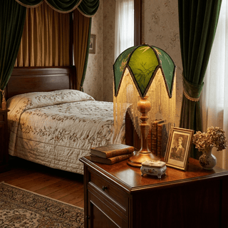 Victorian Fringe Table Lamp-Neutral Decor