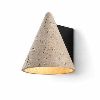 Travertine Cone Wall Sconce-Neutral Decor