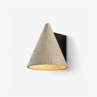 Travertine Cone Wall Sconce-Neutral Decor