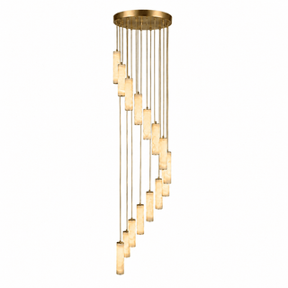 Column Alabaster Staircase Chandelier-Neutral Decor
