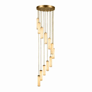 Column Alabaster Staircase Chandelier-Neutral Decor