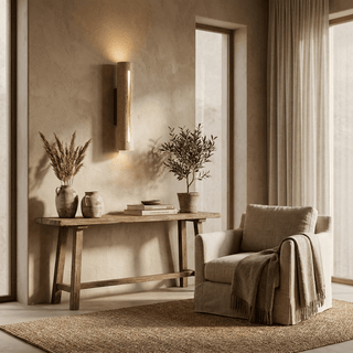 Slot Travertine Wall Sconce-Neutral Decor