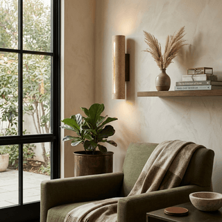 Slot Travertine Wall Sconce-Neutral Decor