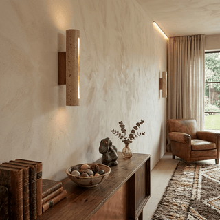 Slot Travertine Wall Sconce-Neutral Decor