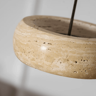 Donut Travertine Pendant Lamp-Neutral Decor
