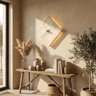 Compass Travertine Sconce-Neutral Decor