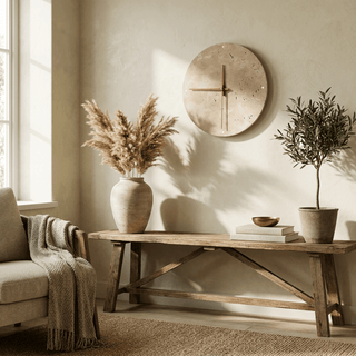 Dial Travertine Sconce-Neutral Decor