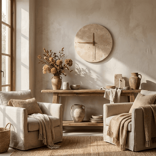 Dial Travertine Sconce-Neutral Decor