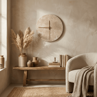 Dial Travertine Sconce-Neutral Decor