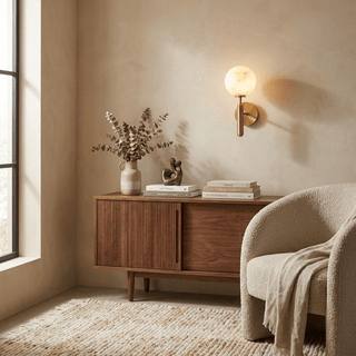 Globe Alabaster Wall Sconce-Neutral Decor