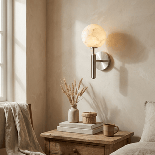 Globe Alabaster Wall Sconce-Neutral Decor
