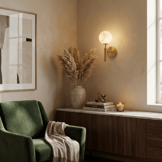 Globe Alabaster Wall Sconce-Neutral Decor
