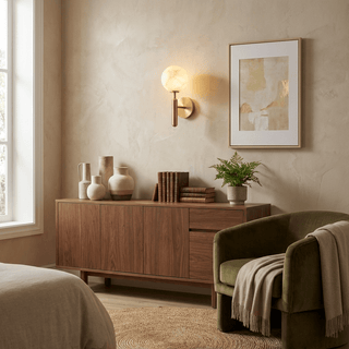 Globe Alabaster Wall Sconce-Neutral Decor