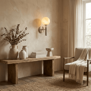Globe Alabaster Wall Sconce-Neutral Decor