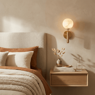 Globe Alabaster Wall Sconce-Neutral Decor