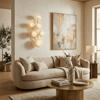 Cluster Alabaster Sconce-Neutral Decor