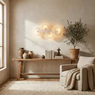 Cluster Alabaster Sconce-Neutral Decor