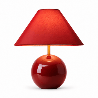 Cinabra Red Ceramic Table Lamp-Neutral Decor