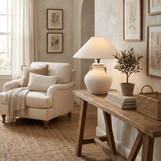 Calanca Ceramic Table Lamp-Neutral Decor