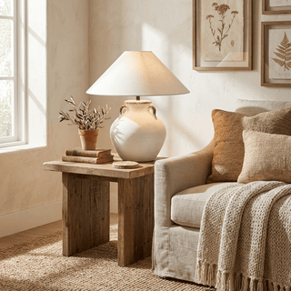 Calanca Ceramic Table Lamp-Neutral Decor