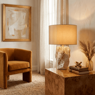 Ostreya Coral-Texture Ceramic Table Lamp-Neutral Decor