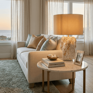 Ostreya Coral-Texture Ceramic Table Lamp-Neutral Decor