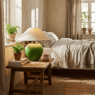 Prasina Green Ceramic Table Lamp-Neutral Decor
