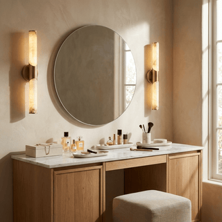 Calcedonia Alabaster Tube Wall Sconce-Neutral Decor